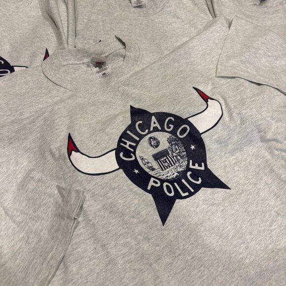 Vintage Chicago Bulls Shirt Mens XXL Gray Police No Bull Hoops 90s Lot Of 10 - Picture 2 of 6